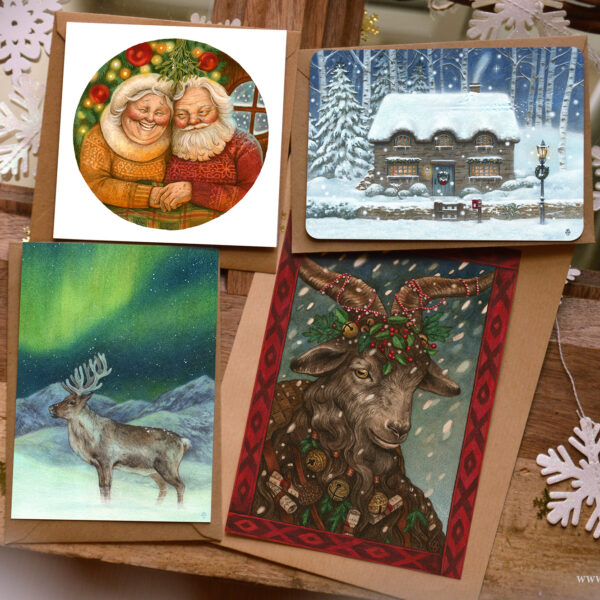 LOT de 4 CARTES NOËL + enveloppes